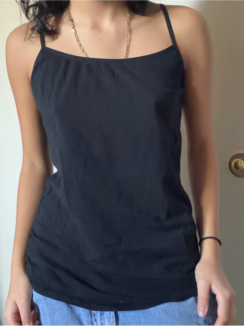 Black Spaghetti Strap Women's Tank Top